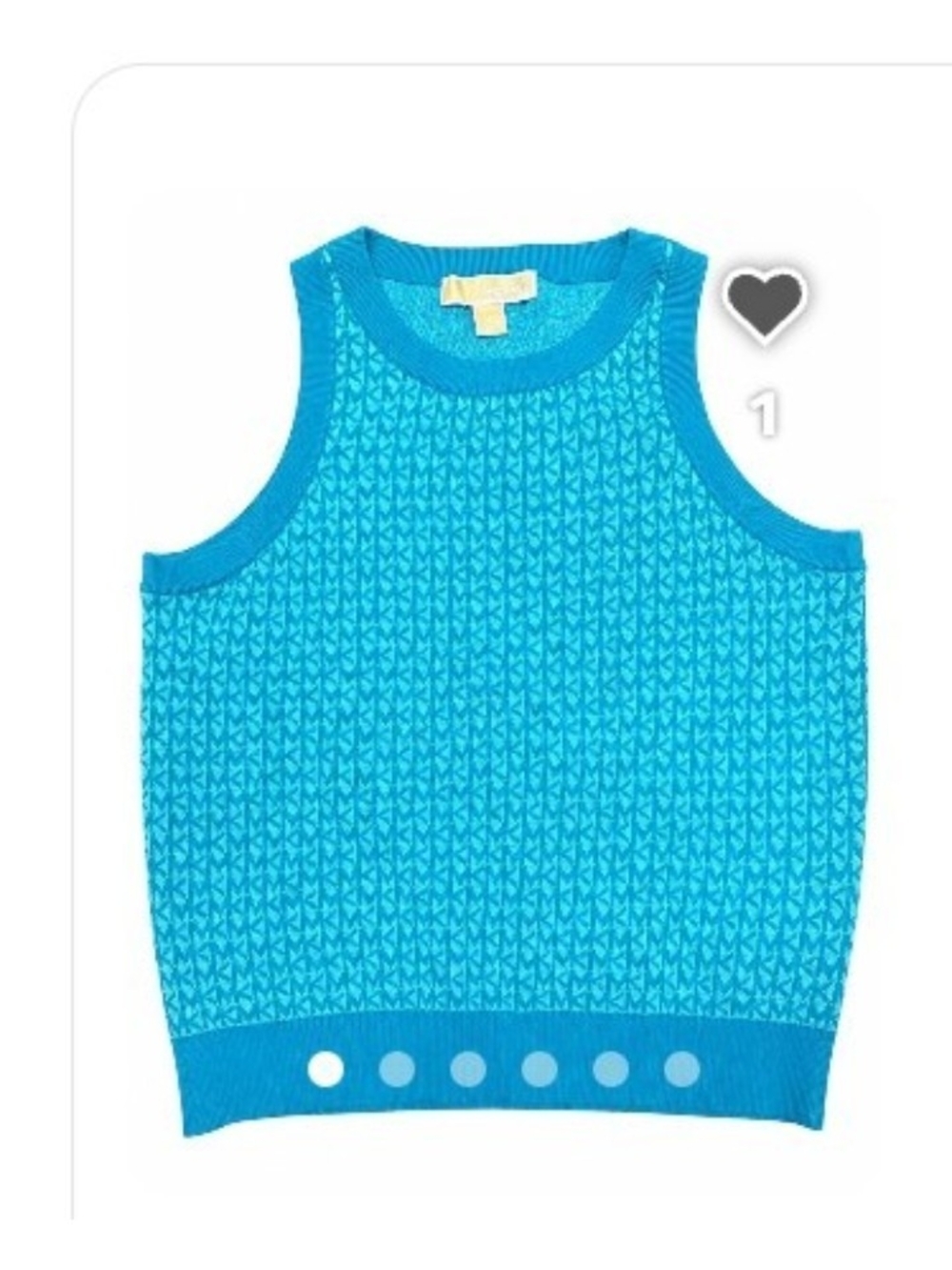 Michael Kors Turquoise Knit Tank Top